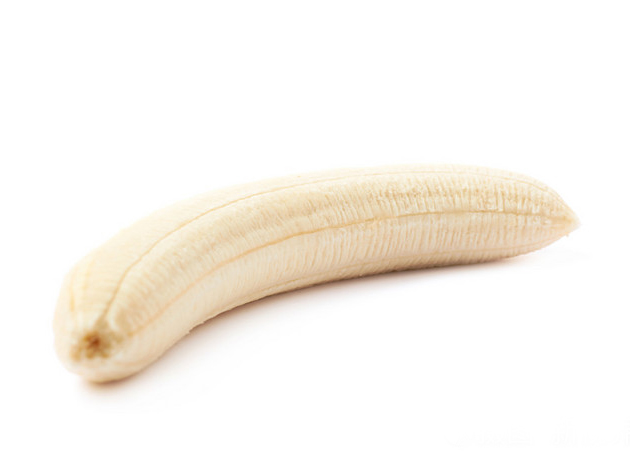 Peeled ripe banana