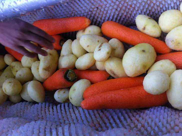 Root vegetable cleaning